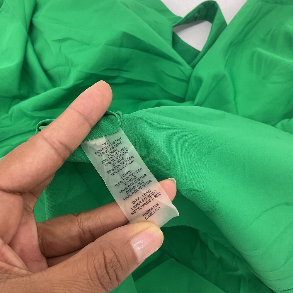 Green Ruffle-Side Sleeveless Dress - Picture 4 of 5